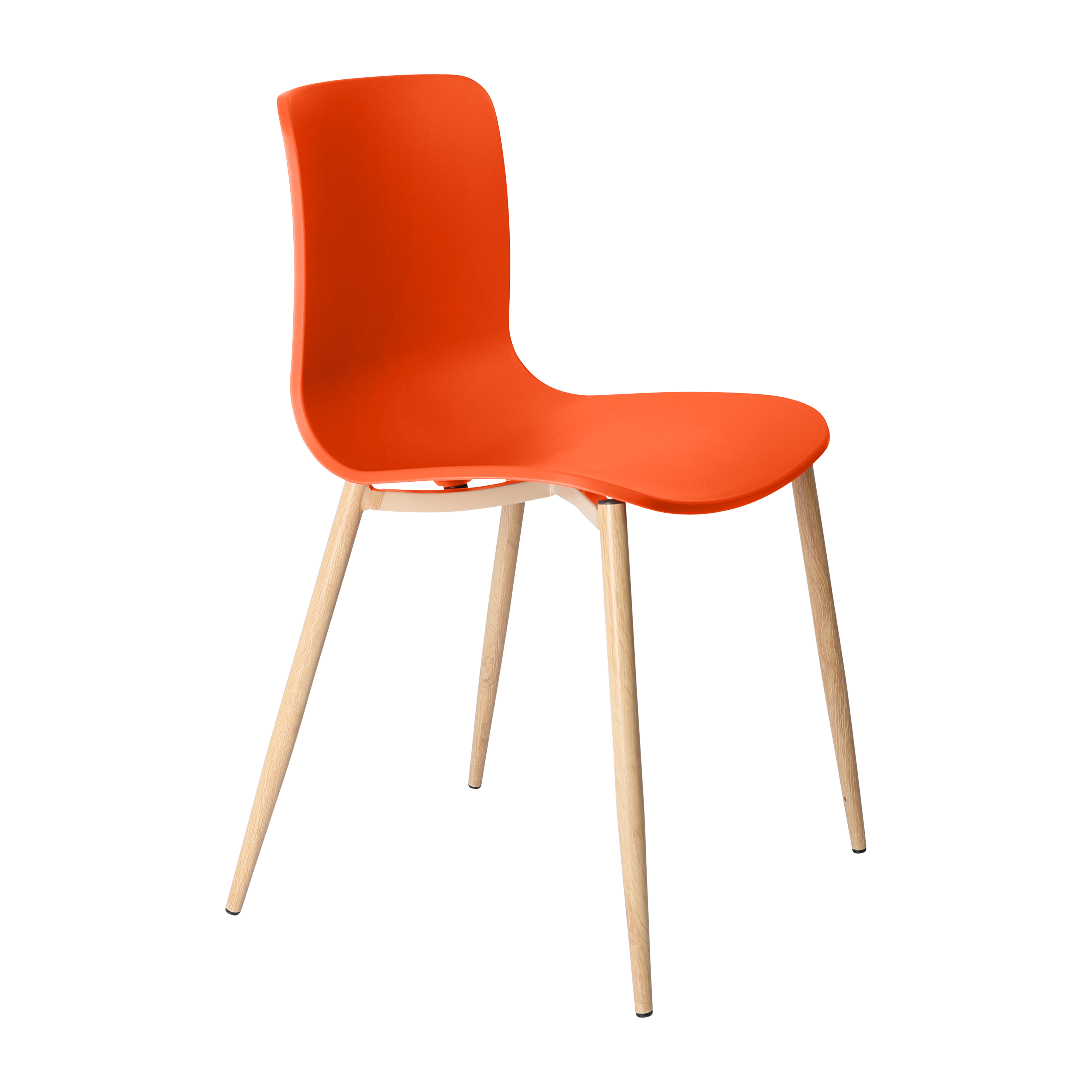 Acti Chair (Orange / 4-leg Woodgrain Powdercoat)